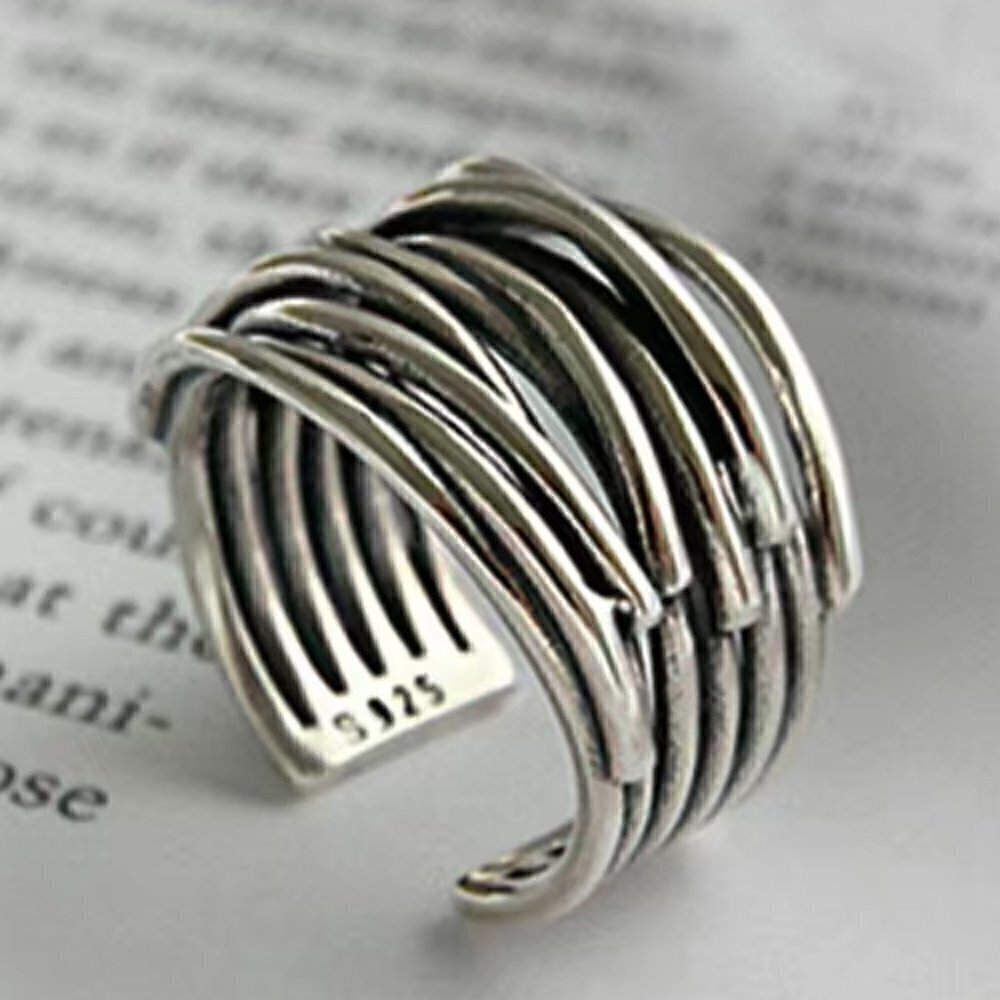 Twisted Distressed Wire Adjustable Wrapped Boho Ring #1150 - Picture 8 of 15